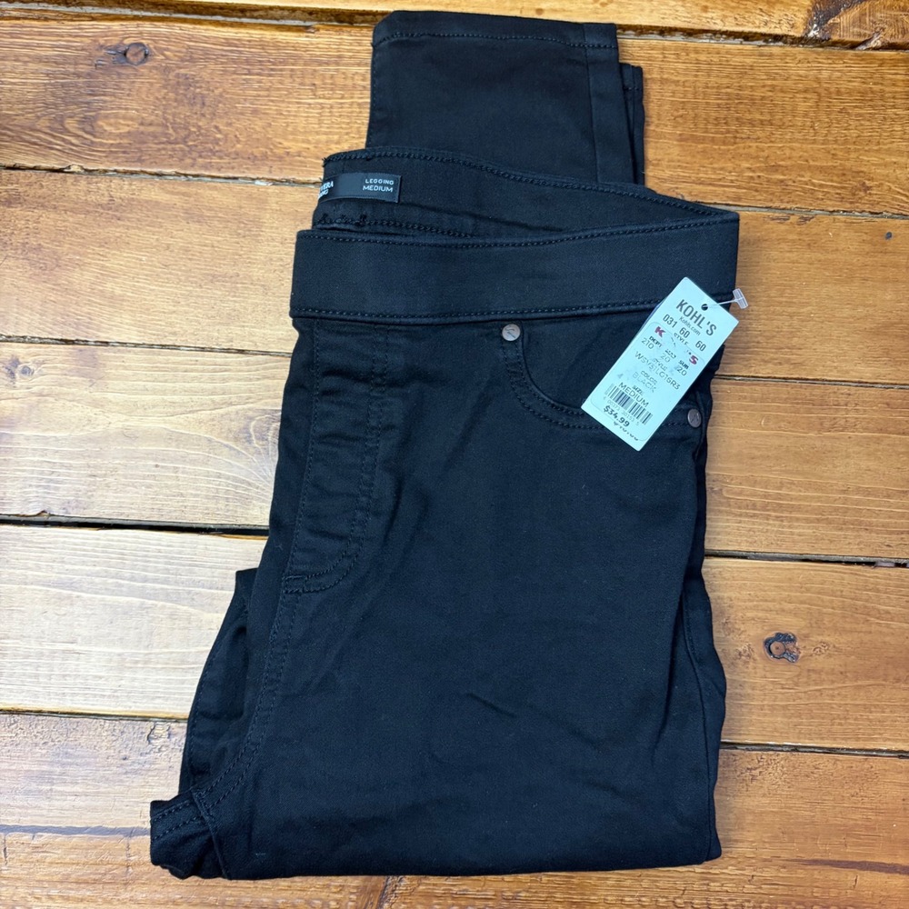 Simply Vera Vera Wang Legging Womens Medium Black High Rise Pull On Jeggings